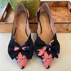 Anthropologie Bow Floral Flat size 9.5